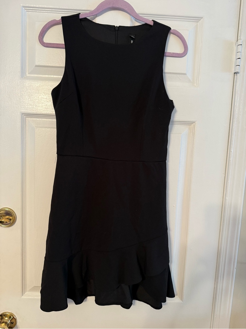 Design Lab Lord & Taylor Black Sleeveless Ruffle-Hem Mini Dress